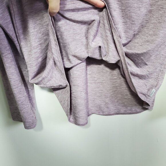 EDDIE BAUER Henley Shirt Roll Tab Long Sleeve Heathered Purple Women's Medium - Picture 8 of 14